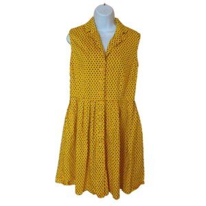 Yellow and Blue Polk Dot Dress Size 14